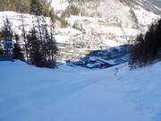 Difficult slope Enzenberg to the valley station