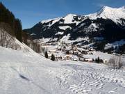 View of the idyllic village of Mittelberg