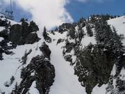 Steep and narrow, the route leads through the gullies.