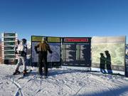 Detailed information board in the ski area