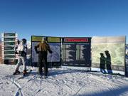 Detailed information board in the ski resort
