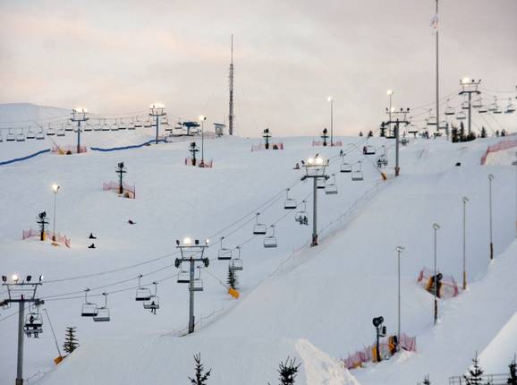 View of the slopes at the Canada Olympic Park
