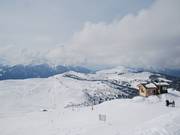 View from the Douce mountain station over La Légette to Mont Bisanne
