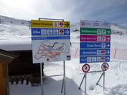 Signage in the ski area