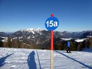 Slope marking in the ski resort of Loferer Alm