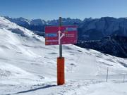 Slope signposting in the ski resort of Belalp