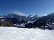 View from Monte Pana over the Val Gardena to the Dantercepies