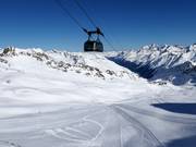 View over the Kaunertal Glacier with Falginjochbahn