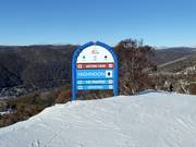 Slope signposting in the ski resort of Thredbo