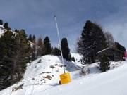 Snowmaking with snow lances at Buffaure