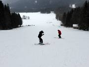 More challenging slopes at the Muli 2 drag lift