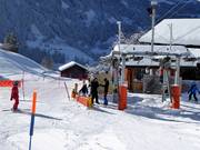 Assistance is provided when boarding the platter lift.