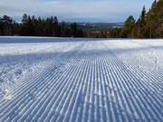 Groomed slopes in the ski resort of Idre Fjäll