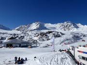 View of the glacier slopes at the Pitztal Glacier