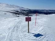 Slope signposting in the ski resort of Hemavan
