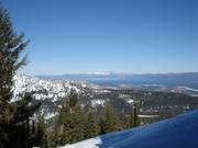 View over the Sierra at Tahoe ski area to Lake Tahoe