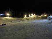 Night skiing resort Sun Peaks Village Platter 