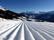 Perfectly groomed slope in Serfaus-Fiss-Ladis