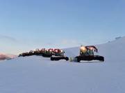The snow groomers at work