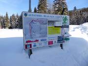 Cross-country trail map at the start of the ski arena