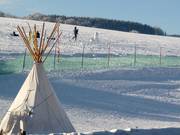 Teepee tent and easy slopes for children
