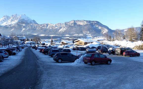 St. Johann in Tirol: access to ski resorts and parking at ski resorts – Access, Parking St. Johann in Tirol/Oberndorf – Harschbichl