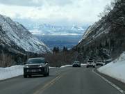 Little Cottonwood Canyon with the Salt Lake City area in the background