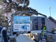 Piste map showing operating information in Hotham Central