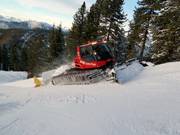 Snow groomer at work