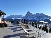 Restaurant Mont Sëuc at the mountain station of the gondola to St. Ulrich