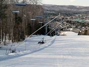 Snow lances along the slope