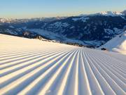 Freshly groomed slope in Hochzillertal