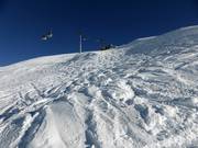 Deep snow slopes at the Planplatten