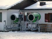 Snow cannons at the valley station
