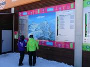 Information boards at the ticket office