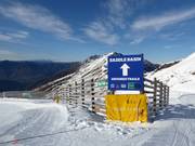 Slope signposting in the ski resort of Treble Cone