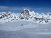View over the glacier slopes at Matterhorn glacier paradise