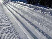 Perfect grooming of the cross-country ski trail