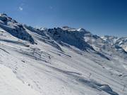 Difficult slopes on Greppon Blanc