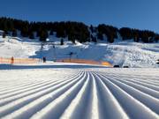 Groomed slope in the ski resort of Grasgehren