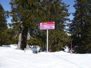 Slope signage in the ski resort