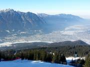 Garmisch-Partenkirchen at the foot of the ski area
