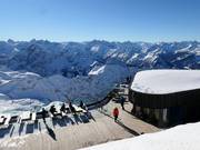 Panoramic view of 400 mountain peaks from the Nebelhorn summit station