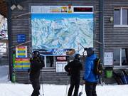 Detailed slope map with operating information at Sillerenbühl