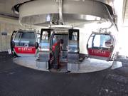 The gondolas at the Pitztal Glacier are being cleaned.