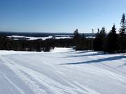 Wide and easy slope in the ski resort of Ruka
