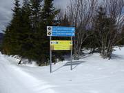 Slope signposting in the ski resort of Le Mont Grand-Fonds