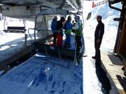 People are also attentive at the chairlift.