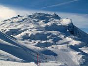 View of the Freerider mountain Weissfluh