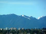 View of the Grouse Mountain ski resort from Vancouver
